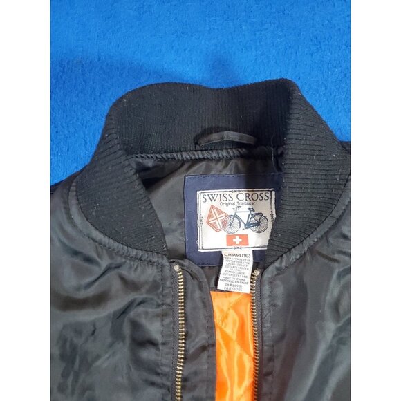 Swiss Cross Original Trailblazer Black Bomber Jacket Youth Size Large (14/16) - Picture 2 of 16